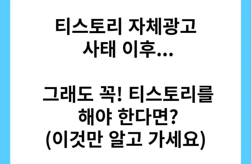 티스토리 자체광고 사태 이후 그래도 꼭 해야 한다면?